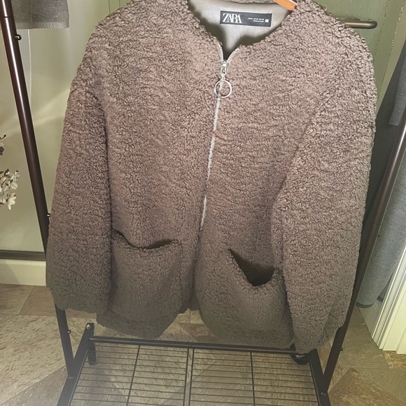 Zara Lined sweater Jacket 26”L Size Medium women’s 12-14 - Picture 3 of 10